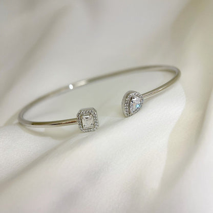 [NOBLE AURA]JONC FLEX MY TWIN TOI & MOI SILVER DIAMOND BRACELET