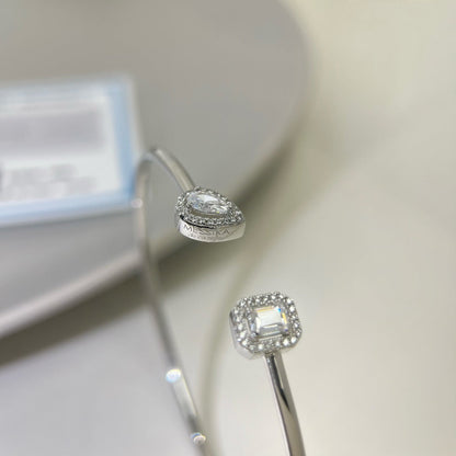[NOBLE AURA]JONC FLEX MY TWIN TOI & MOI SILVER DIAMOND BRACELET