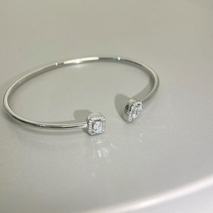 [NOBLE AURA]JONC FLEX MY TWIN TOI & MOI SILVER DIAMOND BRACELET