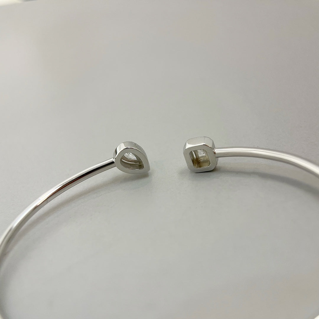 [NOBLE AURA]JONC FLEX MY TWIN TOI & MOI SILVER DIAMOND BRACELET