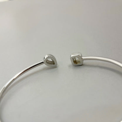 [NOBLE AURA]JONC FLEX MY TWIN TOI & MOI SILVER DIAMOND BRACELET