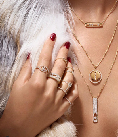 [NOBLE AURA]LUCKY MOVE PM NECKLACE PINK GOLD DIAMOND