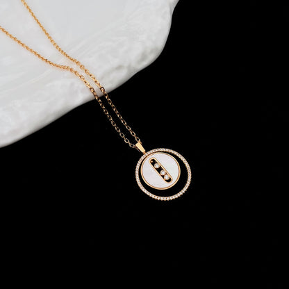 [NOBLE AURA]LUCKY MOVE MM NACRE BLANCHE DIAMOND NECKLACE