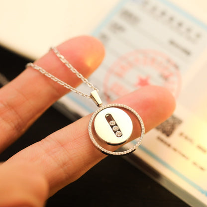 [NOBLE AURA]LUCKY MOVE MM SILVER DIAMOND NECKLACE