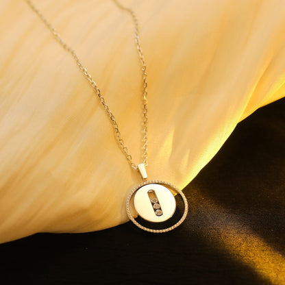 [NOBLE AURA]LUCKY MOVE MM SILVER DIAMOND NECKLACE