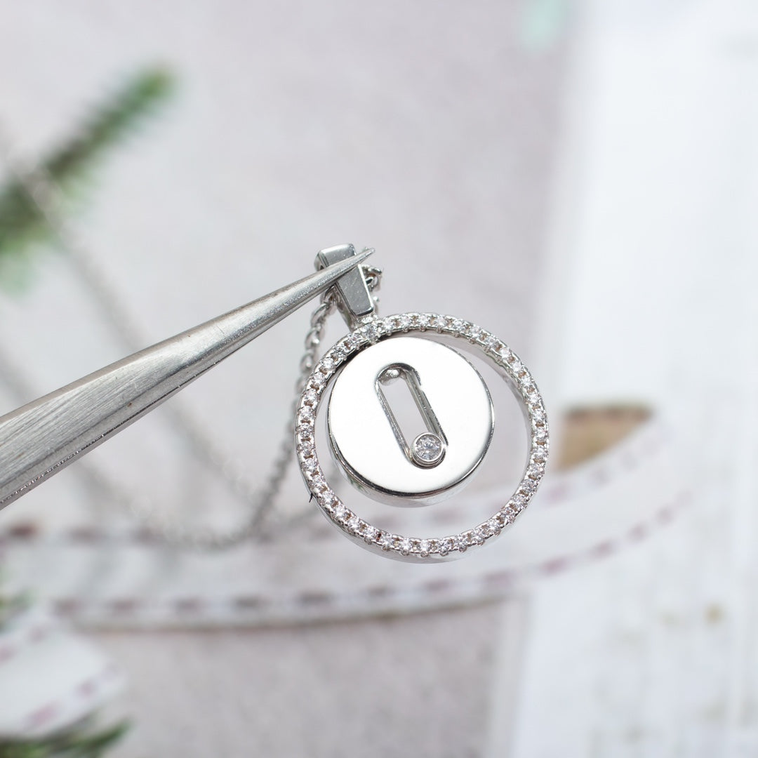 [NOBLE AURA]LUCKY MOVE PM NECKLACE SILVER DIAMOND
