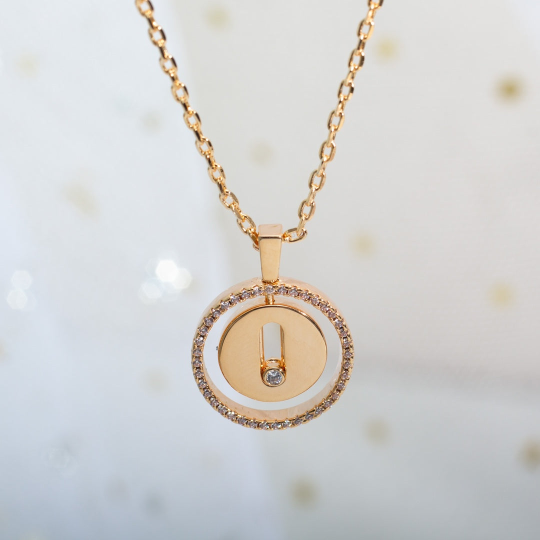 [NOBLE AURA]LUCKY MOVE PM NECKLACE PINK GOLD DIAMOND