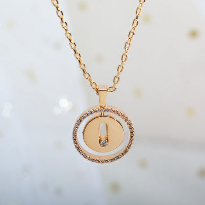 [NOBLE AURA]LUCKY MOVE PM NECKLACE PINK GOLD DIAMOND