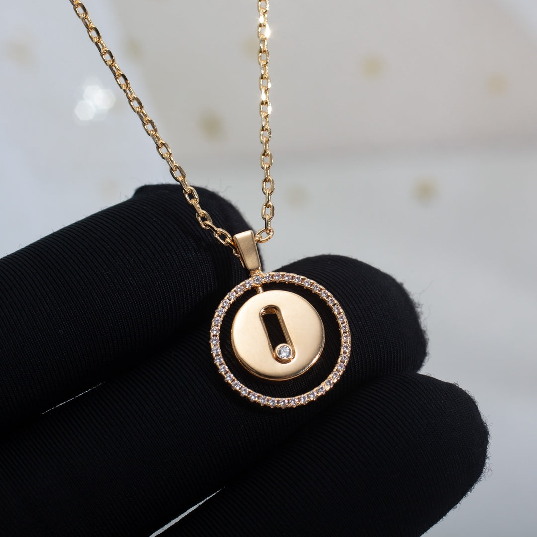 [NOBLE AURA]LUCKY MOVE PM NECKLACE PINK GOLD DIAMOND