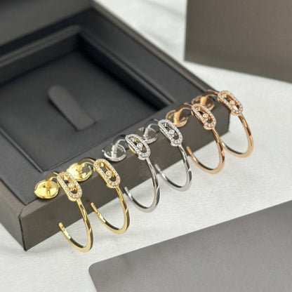 [NOBLE AURA]CREOLES MOVE UNO PM DIAMOND EARRINGS