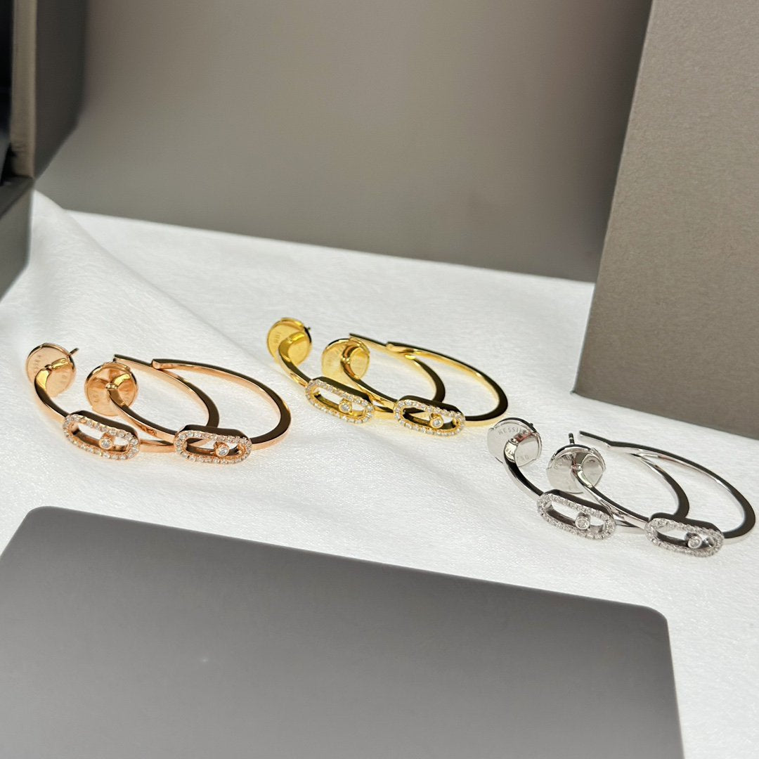 [NOBLE AURA]CREOLES MOVE UNO PM DIAMOND EARRINGS
