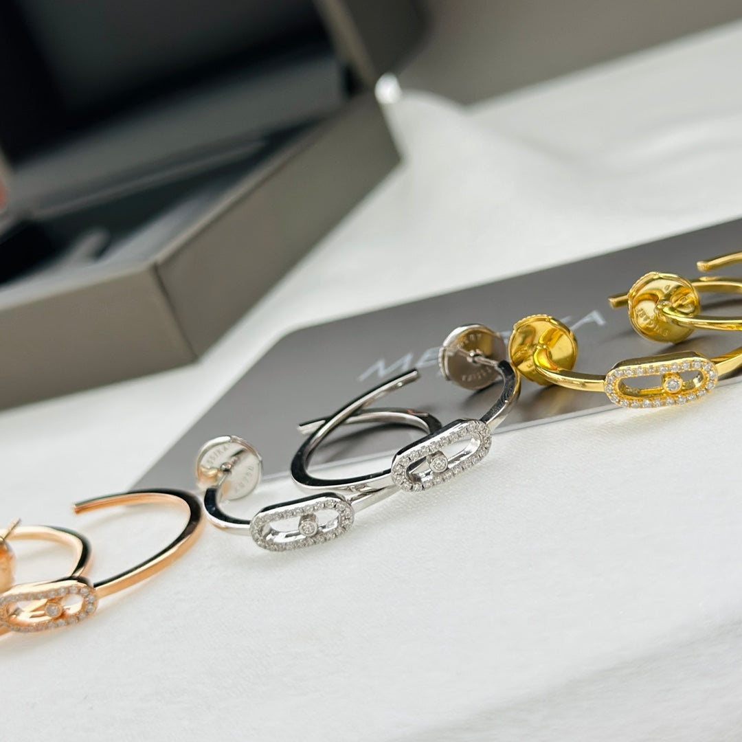 [NOBLE AURA]CREOLES MOVE UNO PM DIAMOND EARRINGS