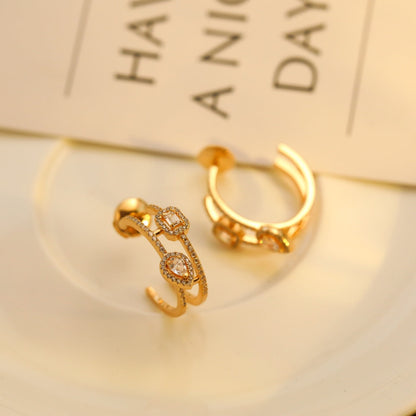 [NOBLE AURA]CREOLES MY TWIN 2 RANGS SILVER DIAMOND EARRINGS