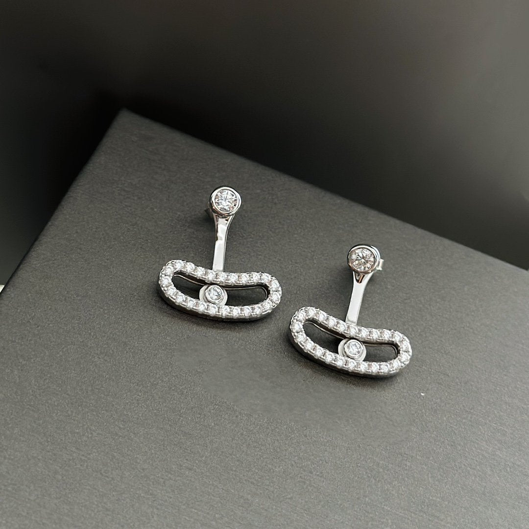 [NOBLE AURA]MOVE UNO SILVER DIAMOND EARRINGS