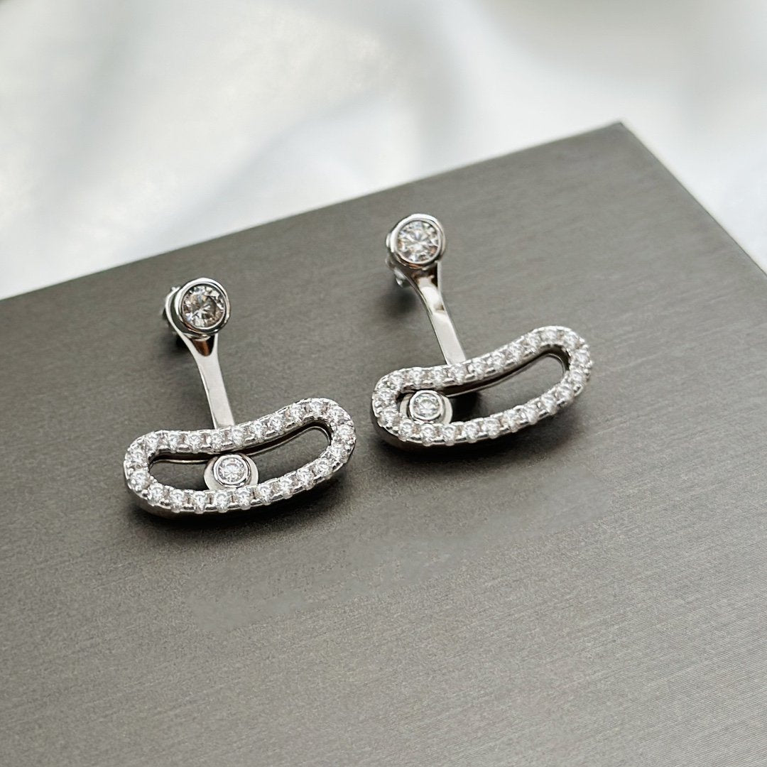 [NOBLE AURA]MOVE UNO SILVER DIAMOND EARRINGS