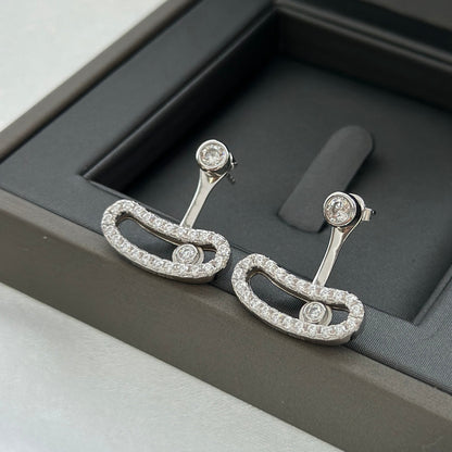 [NOBLE AURA]MOVE UNO SILVER DIAMOND EARRINGS