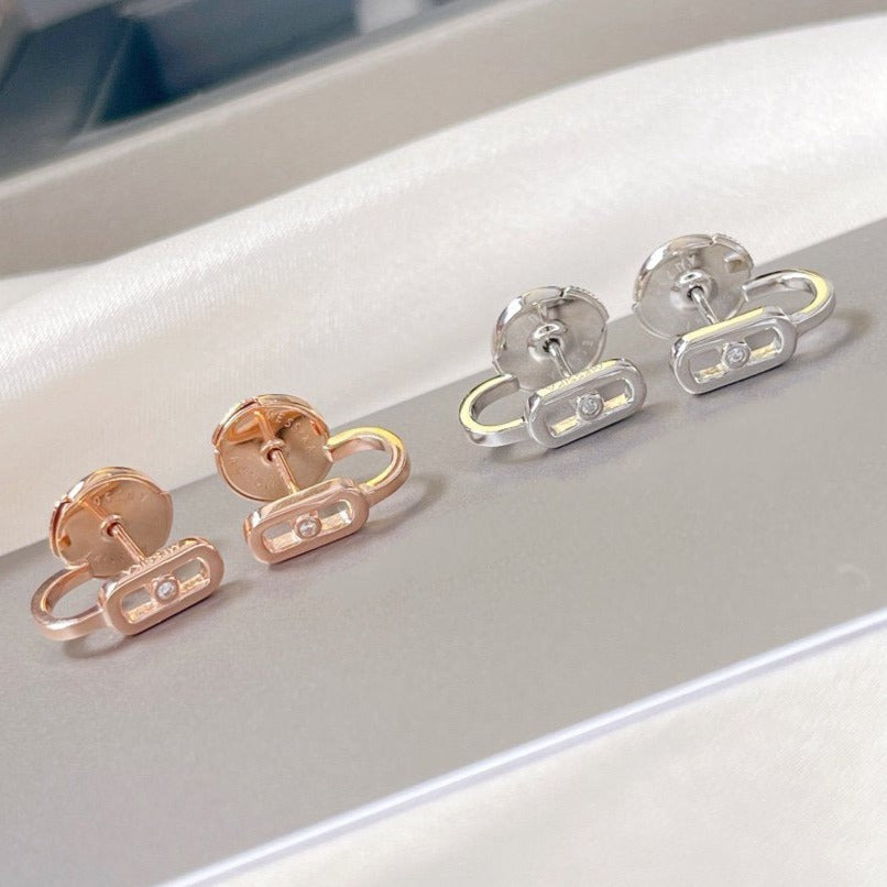 [NOBLE AURA]CREOLES MOVE UNO MINI 1 DIAMOND EARRINGS