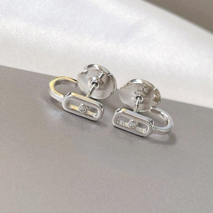 [NOBLE AURA]CREOLES MOVE UNO MINI 1 DIAMOND EARRINGS