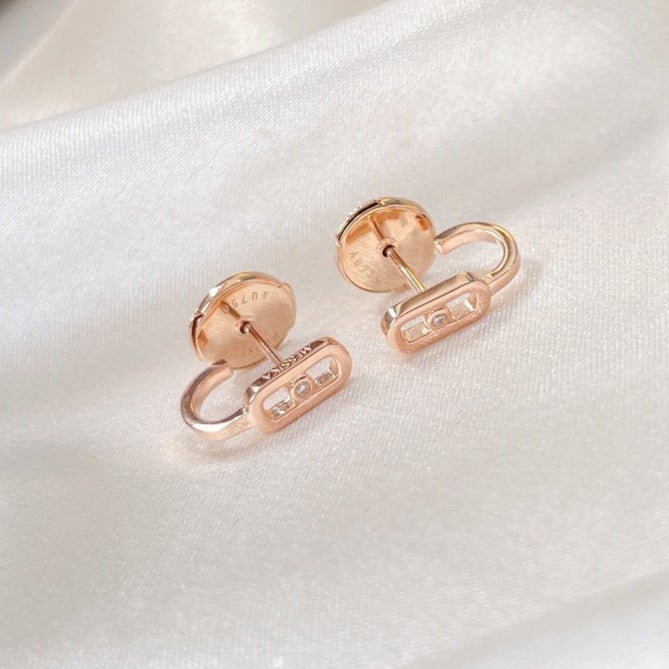 [NOBLE AURA]CREOLES MOVE UNO MINI 1 DIAMOND EARRINGS