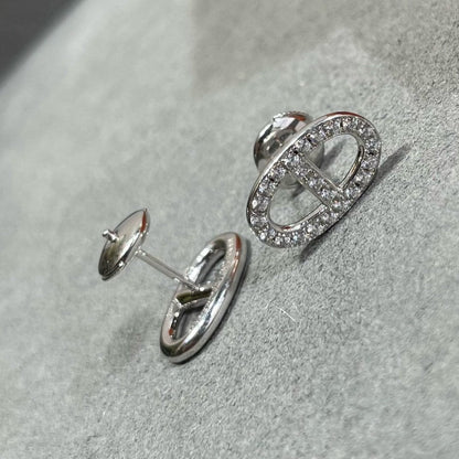 [NOBLE AURA]HM FULL DIAMOND PIG NOSE STUD EARRINGS