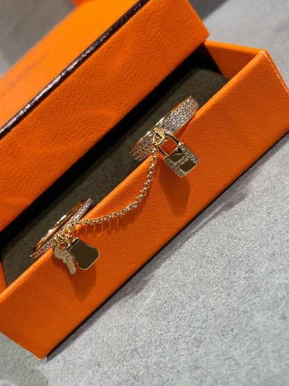 [NOBLE AURA]HM KELLY CLOCHETTE DOUBLE RING IN  WITH DIAMONDS