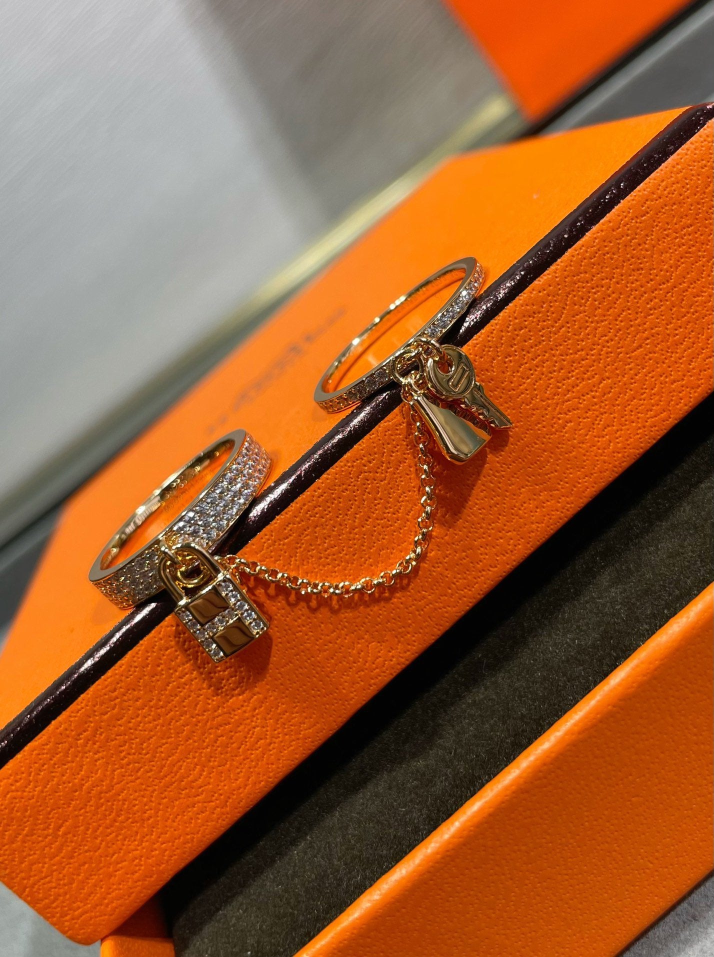 [NOBLE AURA]HM KELLY CLOCHETTE DOUBLE RING IN  WITH DIAMONDS