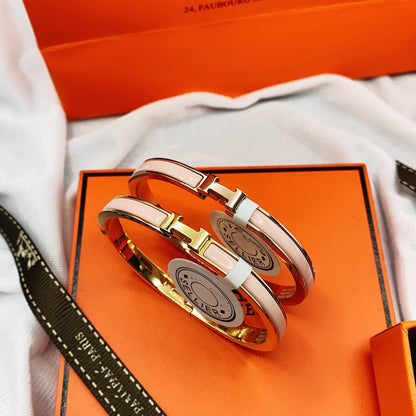 [NOBLE AURA]CLASSIC HM CLIC  PINK 8MM ENAMEL BRACELET