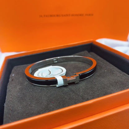 [NOBLE AURA]CLASSIC HM CLIC BLACK 8MM ENAMEL BRACELET