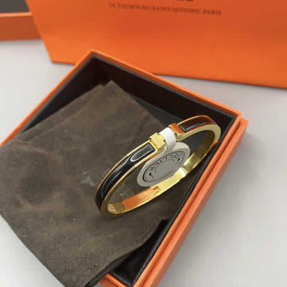 [NOBLE AURA]CLASSIC HM CLIC BLACK 8MM ENAMEL BRACELET