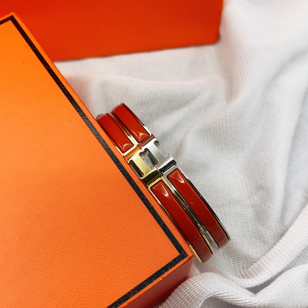 [NOBLE AURA]CLASSIC HM CLIC RED 8MM ENAMEL BRACELET