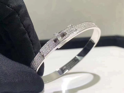 [NOBLE AURA]HM KELLY BRACELET IN SILVER AND FULL PAVE DIAMOND