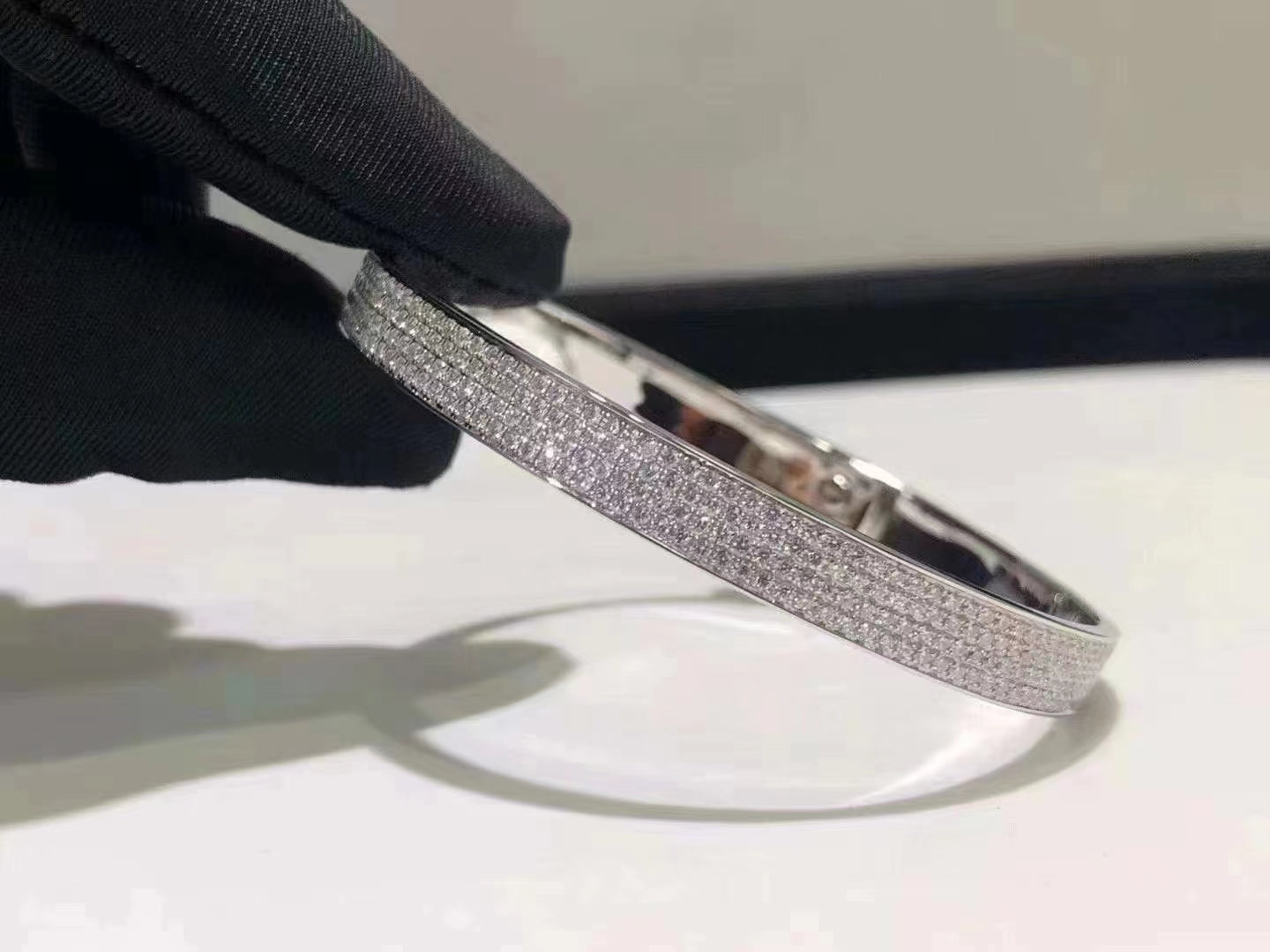 [NOBLE AURA]HM KELLY BRACELET IN SILVER AND FULL PAVE DIAMOND