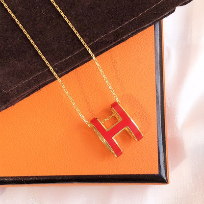 [NOBLE AURA]HM CLIC RED ENAMEL GOLD NECKLACE