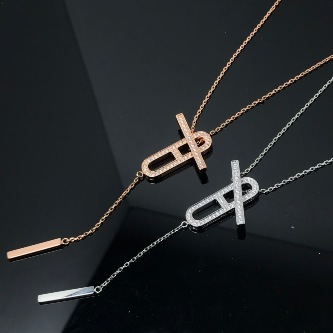 [NOBLE AURA]HM NECKLACE PLATINUM ROSE GOLD DIAMOND
