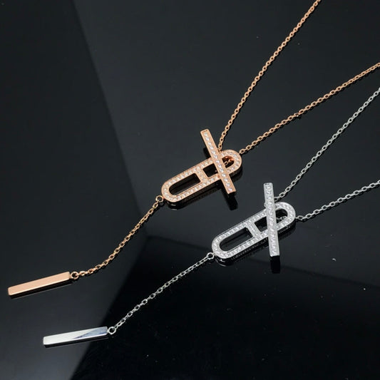 [NOBLE AURA]HM NECKLACE PLATINUM ROSE GOLD DIAMOND