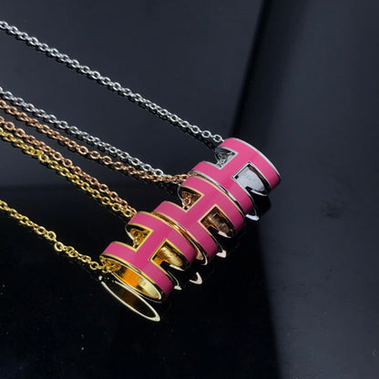 [NOBLE AURA]H NECKLACE PINK