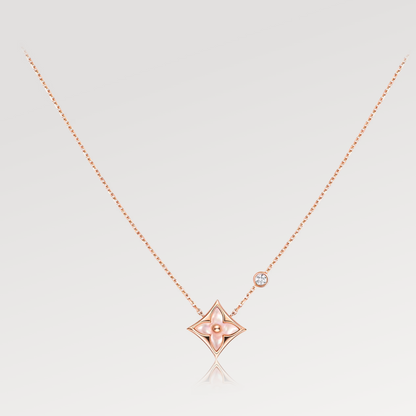 [NOBLE AURA]STAR PINK MOP 1 DIAMOND PINK GOLD NECKLACE