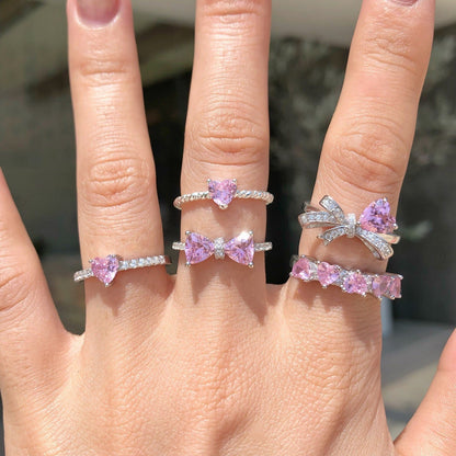 Pink Bow Ring Collection