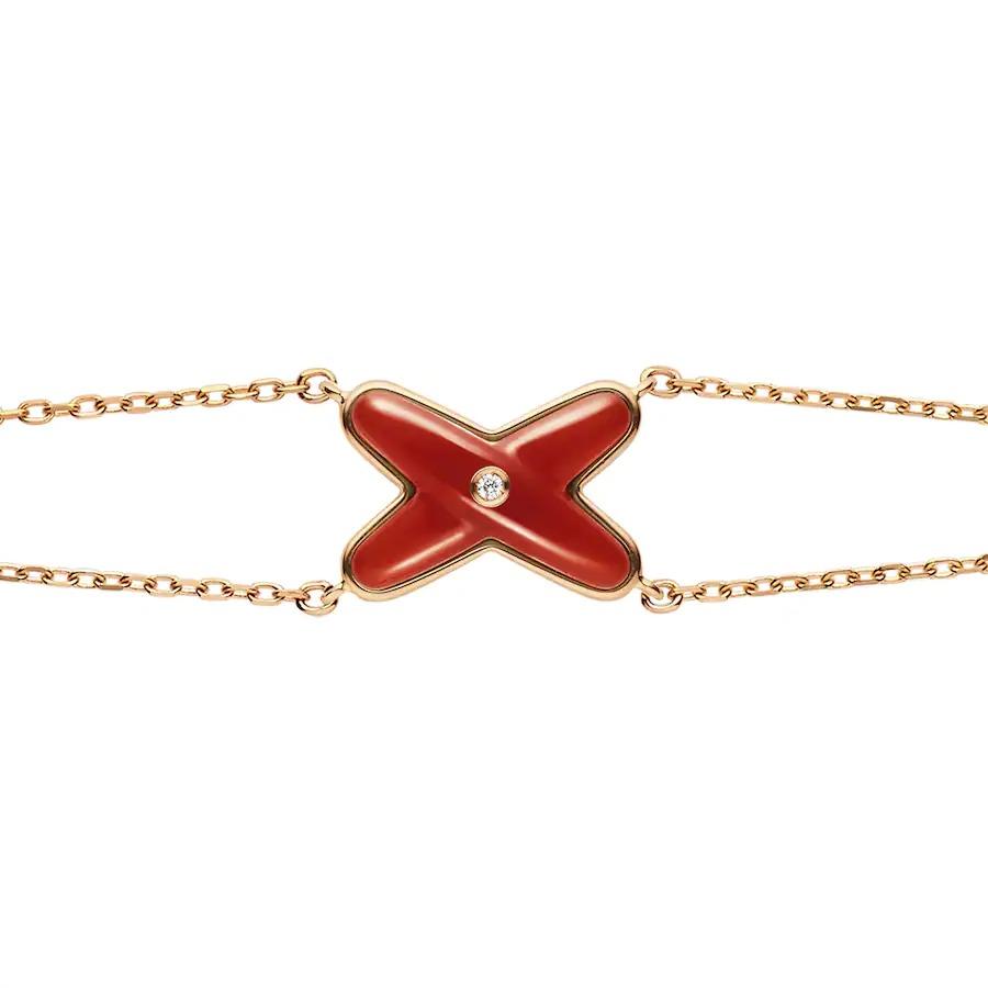 [NOBLE AURA]JEUX BRACELET CARNELIAN PINK GOLD 1 DIAMOND