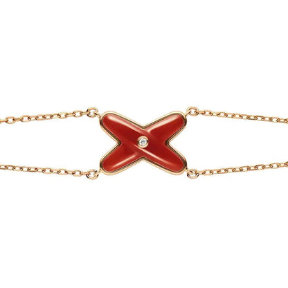 [NOBLE AURA]JEUX BRACELET CARNELIAN PINK GOLD 1 DIAMOND