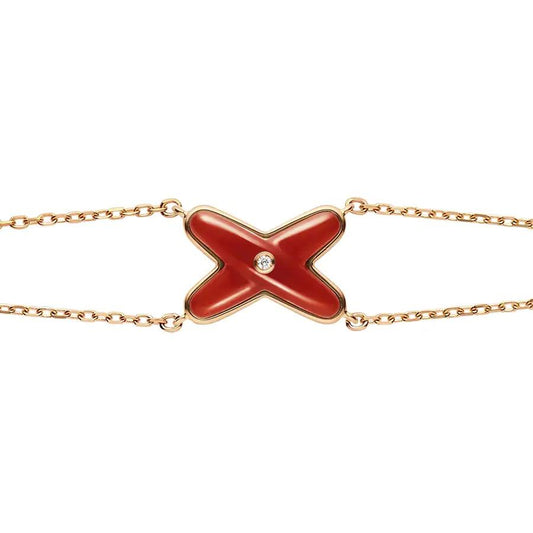 [NOBLE AURA]JEUX BRACELET CARNELIAN PINK GOLD 1 DIAMOND