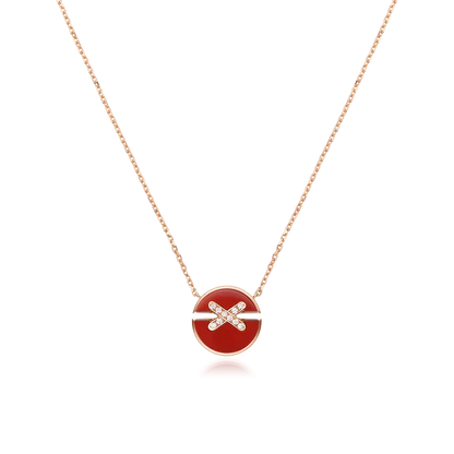 [NOBLE AURA]JEUX DE ROSE GOLD DIAMOND NECKLACE