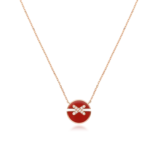 [NOBLE AURA]JEUX DE ROSE GOLD DIAMOND NECKLACE