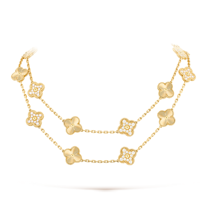 [NOBLE AURA]CLOVER 20 MOTIFS LASER DIAMOND NECKLACE