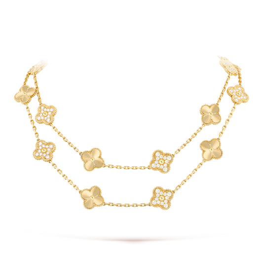 [NOBLE AURA]CLOVER 20 MOTIFS LASER DIAMOND NECKLACE