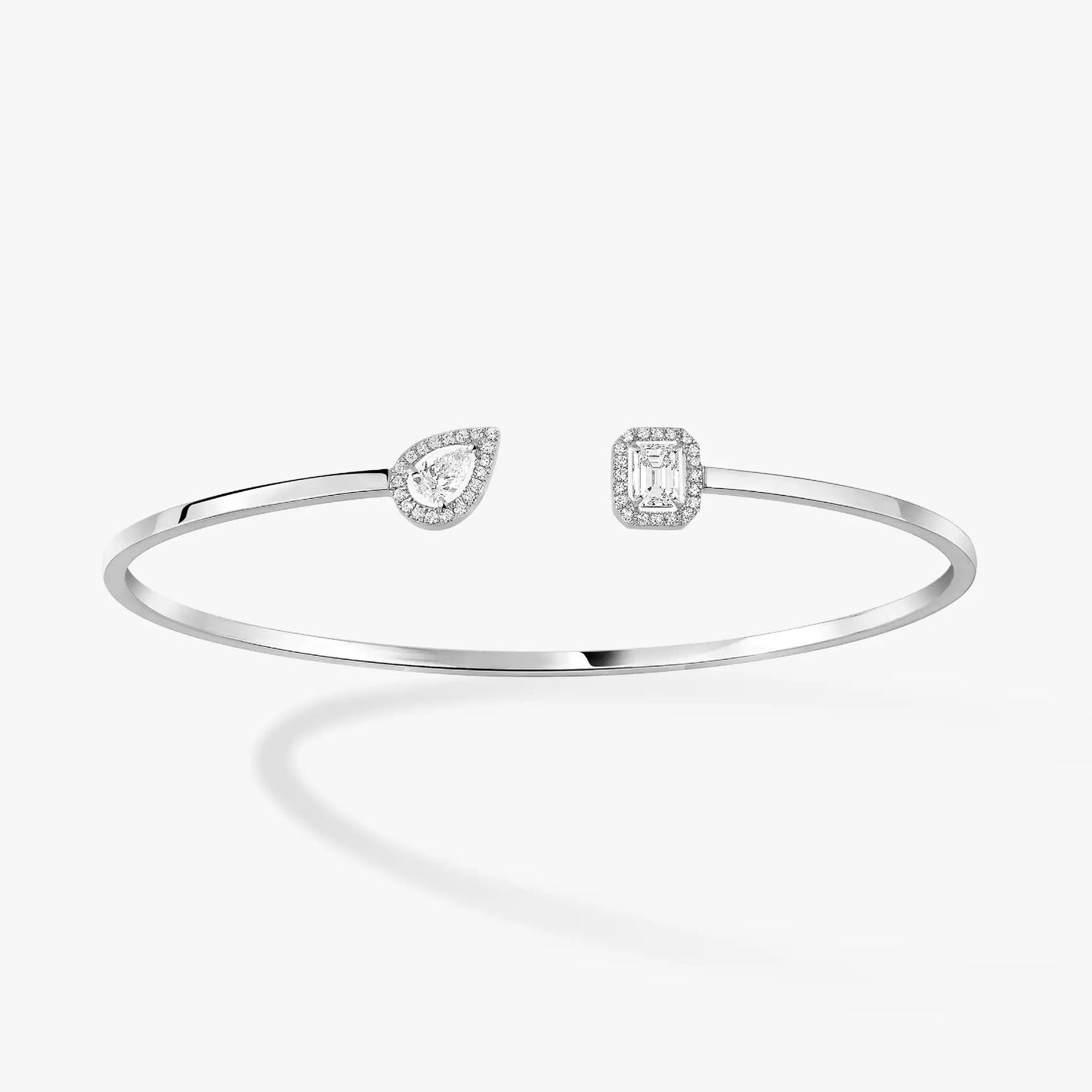 [NOBLE AURA]JONC FLEX MY TWIN TOI & MOI SILVER DIAMOND BRACELET