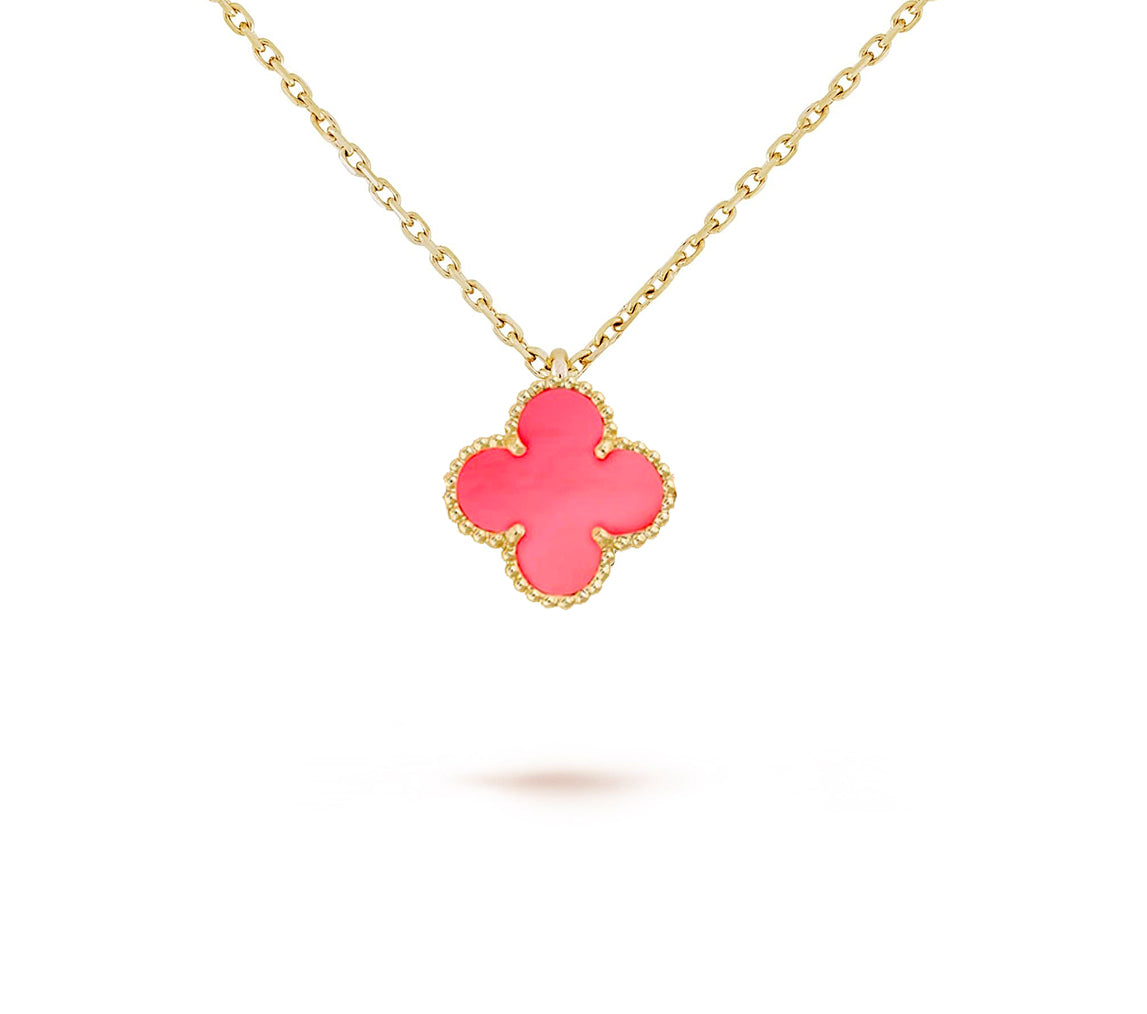 [NOBLE AURA]CLOVER MINI 9.5MM CARNELIANS NECKLACE COLLECTION