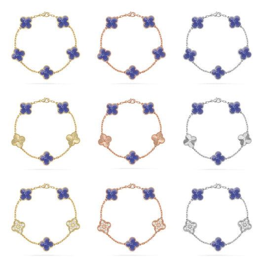 [NOBLE AURA]CLOVER 5 MOTIF BLUE VEINS BRACELET COLLECTION