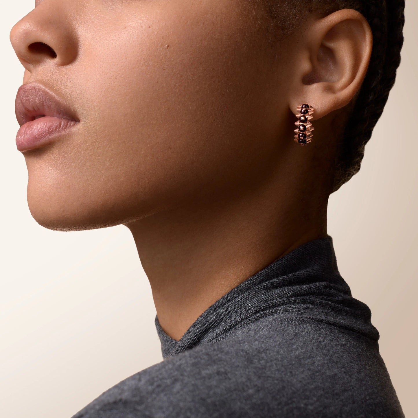 [NOBLE AURA]CLASH 7.9MM AGATE CHALCEDONY EARRINGS