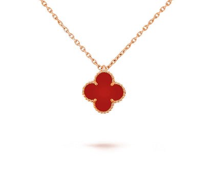 [NOBLE AURA]CLOVER MINI 9.5MM CARNELIANS NECKLACE COLLECTION